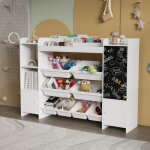 Biblioth�que enfant137 x 945 x 30 cm meuble de rangement pour jouets casier enfant blanc
