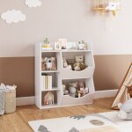 Bibliothque enfanttagre  jouets pour enfantpresentoir livreavec 6 compartiments blanc 81x30x92cm