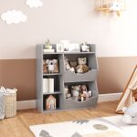 Bibliothque enfanttagre  jouets pour enfantpresentoir livreavec 6 compartiments gris 81x30x92cm