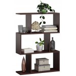 Biblioth�que �tag�re � 3 niveaux - meuble de rangement style contemporain - weng� - 76. 4x28x107 cm