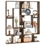 Bibliothque gomtrique  7 niveaux costway 2 kits anti - basculement organisateur de rangement daffichage ...
