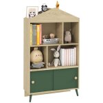 Bibliothque et meuble de rangement - aiyaplay - jouets pour enfants 4 tagres et placard porte coulissante ...