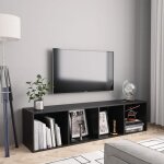 Bibliothque meuble tv noir 143x30x36 cm
