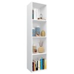 Bibliothque meuble tv vidaxl pour salon blanc 36x30x143 cm bois dingnierie b102