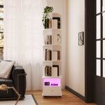 Bibliothque pivotante  4 niveaux - tagre mobiles avec 1 tiroir et 1 compartiment ouvert - avec roues ...