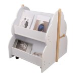 Bibliothque rangement bois - dhhozamz - 2 - en - 1 mini tagre pour enfant - basse et massif - blanche ...