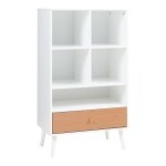 Biblioth�que reyljand 120 x 70 x 40 cm blanc effet teck