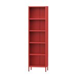 Bibliothque de salon mario 500 x 1800 x 350 mm modern: rouge