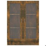 Biblioth�que solomoon chic armoire � vitrine - meuble de salon - ch�ne fum� 825x305x115 cm bois ding�nierie ...