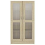 Biblioth�que solomoon chic armoire � vitrine - meuble de salon - ch�ne sonoma 825x305x150 cm bois ing�nierie ...