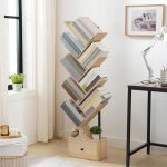 Bibliothque sur pieds  9 niveaux - hoobro - tagre en forme darbre - tagre de rangement - pour cd ...