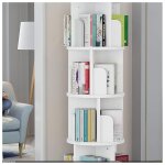 Bibliothèque tournante - promiracal - bois blanc - 4 niveaux - tour pivotante 360° - compacte et Élégante ... Bibliothèque tournante - promiracal - bois blanc - 4 niveaux - tour pivotante 360° - compacte et Élégante ...