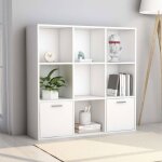 Biblioth�que - vidaxl - blanc - 98x30x98 cm - bois ding�nierie - 7 cubes ouverts