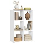 Biblioth�que woltu - 6 cubes en bois - �tag�re rangement peut �tre plac� � lhorizontale - blanc w0att0908 ...