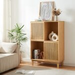 Bibliothque ypj bambou 120 x 84 x 39 cm naturel