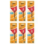 Bic lot de 6 packs 2 recharge pour stylo 4 couleurs pointe moyenne 1 mm rouge
