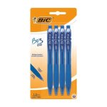 Stylo bille - bic - bu3 grip confort - bleu - 10 mm - lot de 4 pcs