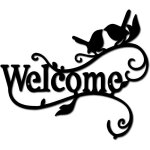 Bienvenue oiseaux m�tal tenture murale creuse sculpture art silhouette d�coration de la maisonjardin ...