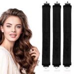 Bigoudis chauffants - rouleaux chauffants - 3 pi�ces bigoudis avec crochets - 30cm - noir
