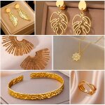 Bijoux acier inoxydable doré tendance 6 pcs / lot colis surprise élégance mystère bijoux peau accessoire ... Bijoux acier inoxydable doré tendance 6 pcs / lot colis surprise élégance mystère bijoux peau accessoire ...