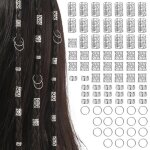 Bijoux cheveux tresse argent 80 pi�ces dreadlocks perle cheveux m�tal r�glable vikings spiral coils bague ...