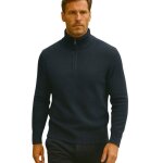 Bill tornade pull col zip demi en laine m�lang� quebec bleu marine homme