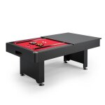Billard américain convertible table dinatoire - 212x118x86 cm - retour de boules automatique tapis en ... Billard américain convertible table dinatoire - 212x118x86 cm - retour de boules automatique tapis en ...