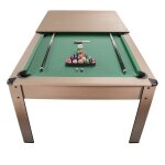 Billard convertible couleur bois ch�ne et tapis vert 226 x 126cm - ambiance