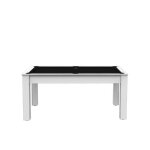 Billard convertible en table  manger - floride - 6 personnes - blanc laqu tapis noir