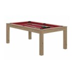 Billard transformable en table - ren pierre - charme chne sabl - drap rouge - mixte - enfant - 134x49x47cm ...