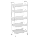 Billot de cuisinechariots de service desserte � roulettes 5 niveaux44. 00 x 27. 00 x 105. 00 cmblanc