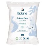 Cotons - biolane - pads douceur bb - 100% bio - peaux sensibles - 150 cotons