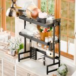 Biplut �gouttoir � vaisselle �gouttoir � vaisselle sur l�vier 2 niveaux r�glables (64 - 100 * 28 * 84cm) ...