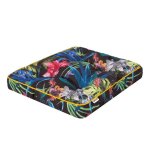 Bjird - coussin de chaise de jardin 49x47 cm feuilles color�es - coussin pour fauteuils de jardin lin ...