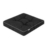 Bjird - coussin de chaise de jardin 49x47 cm noir - coussin pour fauteuils de jardin lin synth�tique ...