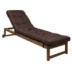 Bjird - coussin chaise longue pour jardin - 200x55 cm brun - coussin bain de soleil ext�rieur - int�rieur ...