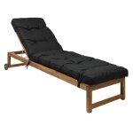 Bjird - coussin chaise longue pour jardin - 200x55 cm noir - coussin bain de soleil ext�rieur - int�rieur ...