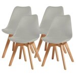 Bjorn lot de 4 chaises de salle  manger - simili gris - scandinave - l 49 x p 56 cm