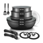 [black 13 - piece ] batterie de cuisine � induction avec rev�tement c�ramique sain casser