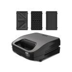 Black & decker - appareil multifonctions croque / gaufre / gril - 750w - gris / noir - bxsa754e