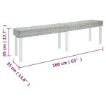 Black friday banc salon - jill - banquette / coffre - blanc 160x35x45 cm - rotin kubu naturel et acajou ...