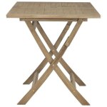 Black friday table � d�ner de jardin burke 2 / 4 personnes pliante gris 120x70x75 cm bois de teck solide ...