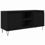 Black fridaymeuble tv - cabinet tv - armoire salon - chne noir 104x35x50cm - bois dingnierie eu01 950396 ...
