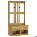 Black fridayportemanteau meuble d?entr�e vestiaire - sandnes 87x40x1595cm bois massif pin fr25 5346