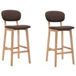Black month chaises de bar - burke - set de 2 - marron tissu fr163