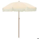 Black month parasol de jardin - solomon - style moderne - jaune et blanc � 160 x 195 cm acier lv371