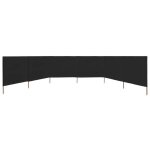 Black month paravent 6 panneaux - solomon - contre - vent - tissu 800 x 120 cm noir ll2878