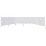 Black month paravent 6 panneaux - solomon - contre - vent - tissu 800 x 80 cm blanc ll2841