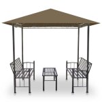Black month pavillon de jardin - burke - �tanche - et table et bancs 25x15x24m taupe 180g / m� lv2