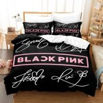 Blackpink multicolore housse de couette 3 pi�ces 200x200 avec 2 taie oreillers 50x75 microfibre super ...